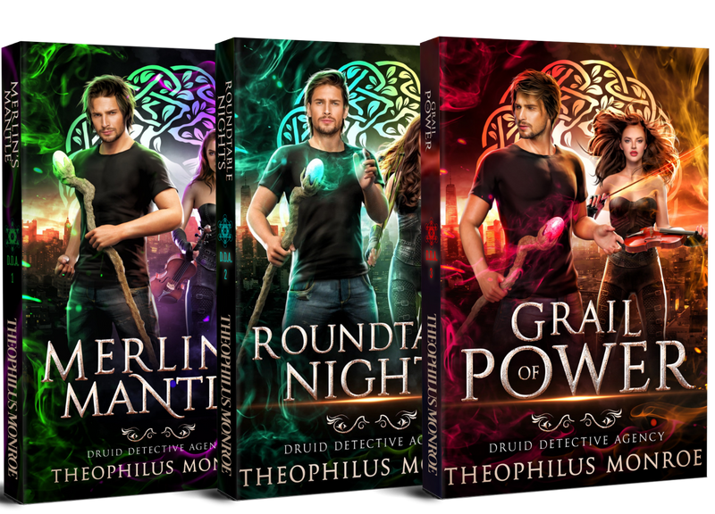 Add Books 1–3 of the Druid Detective Agency series — set 10 years after this story, in paperback